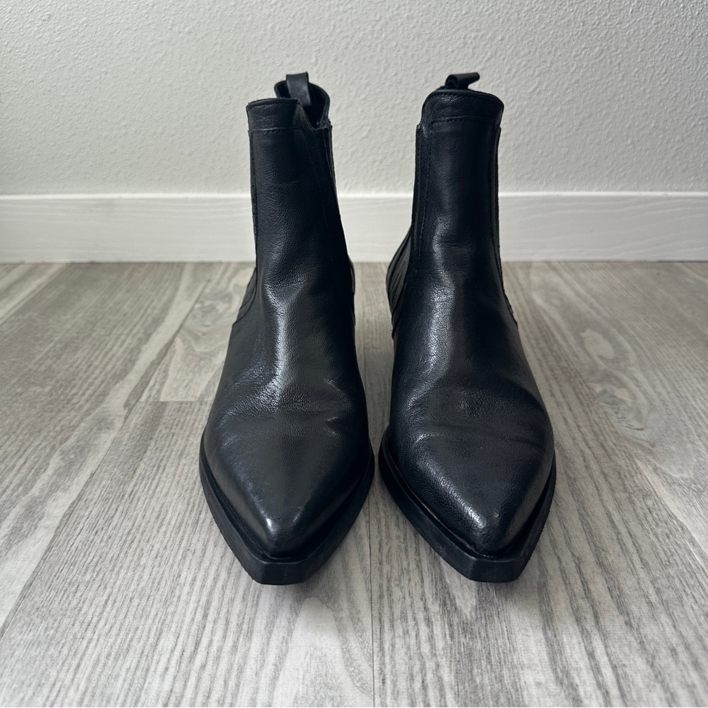 Emanuele Crasto Black Leather Western Ankle Boots 40 9 - Picture 2 of 14